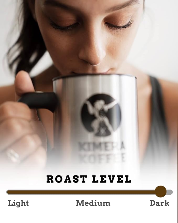 Kimera Koffee Dark Roast - Organic Ground Coffee Infused with Essential Brain Vitamins Ground (12oz)