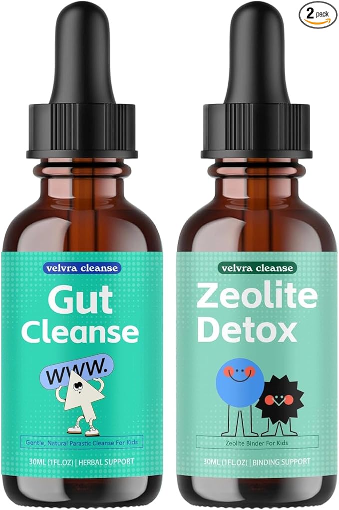 Complete Kit - Intestinal &amp Liver Support with Zeolite Detox Drops for Immune Boost Energy &amp Family Wellness 30-Day Supply for Adults &amp Kids