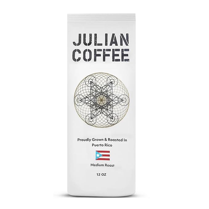 Julian Coffee - Whole Bean Specialty Grade Single Origin Arabica Coffee From Puerto Rico. Low Acid. 12oz.