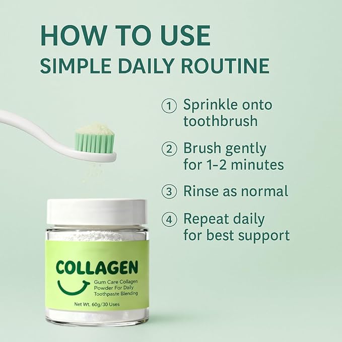 Collagen Strengthening Collagen Powder Collagen Powder for Gums Daily Gum-Line &amp Enamel Support Formula for Brighter Smile Reduced Sensitivity &amp Healthier Gums (2)