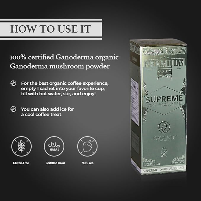Organo Gold Cafe Supreme 100% Certified Ganoderma Extract Sealed