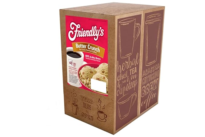 Friendly's Flavored Ice Cream Coffee Pods Compatible with Keurig K Cup Brewers (Butter Crunch 40 Count)