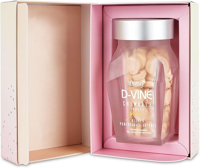 WELLOUS Ibling D-Vine Anti Aging Pomegranate Extract Chewable Collagen Tripeptides Anti-Aging Glowing Skin Firming 60 Tablets/Bottle (Pack of 5)