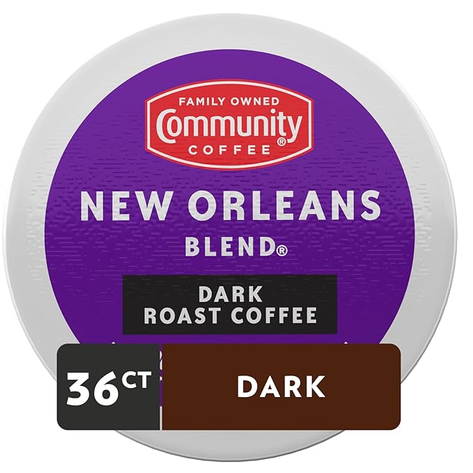 Community Coffee New Orleans Blend 36 Count Coffee Pods Special Dark Roast Compatible with Keurig 2.0 K-Cup Brewers 12 Count (Pack of 3)