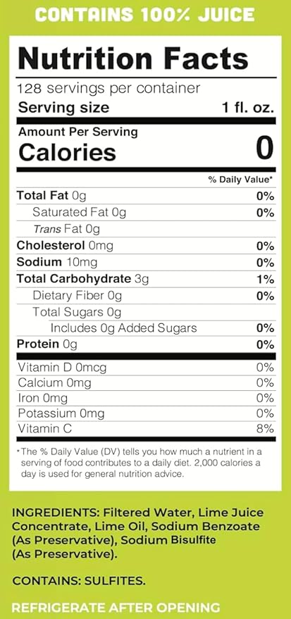 Lucy’s Family Owned - 100% Lime Juice Gallon (128fl oz.)