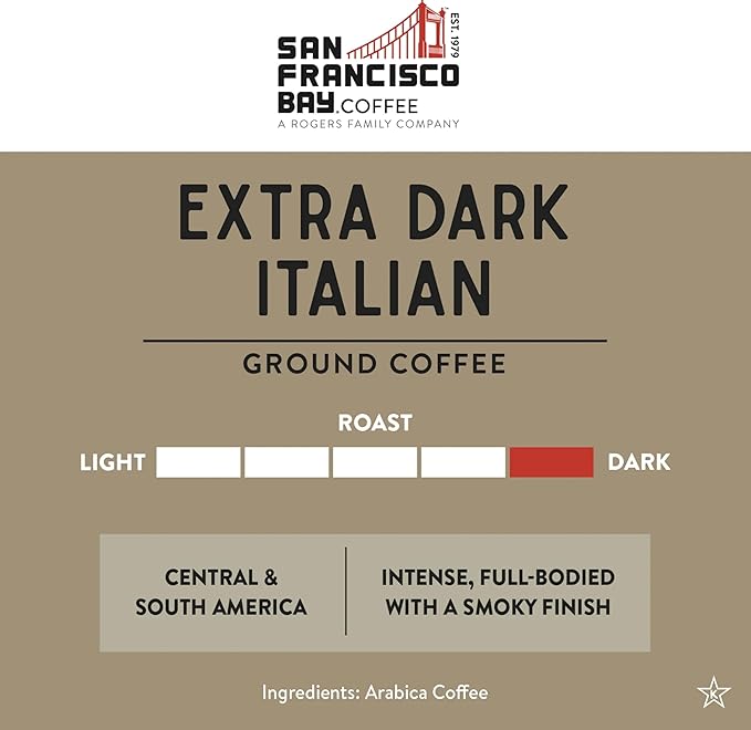 San Francisco Bay Coffee - Dark Roast - Extra Dark Italian (28 oz bag) - Ground Coffee