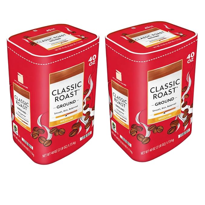 Classic Roast Ground Coffee Medium Roast 40 oz Can (2 Pack)