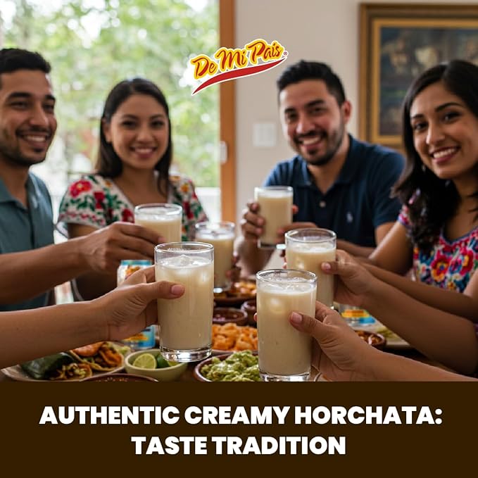 De Mi Pais Horchata Rice Milk Drink with Real Cinnamon Pieces Made with Real Ingredients for a Creamy Authentic Taste Shake Well for a Refreshing Beverage Perfect for Groceries 16.57 Fl Oz 24-Pa