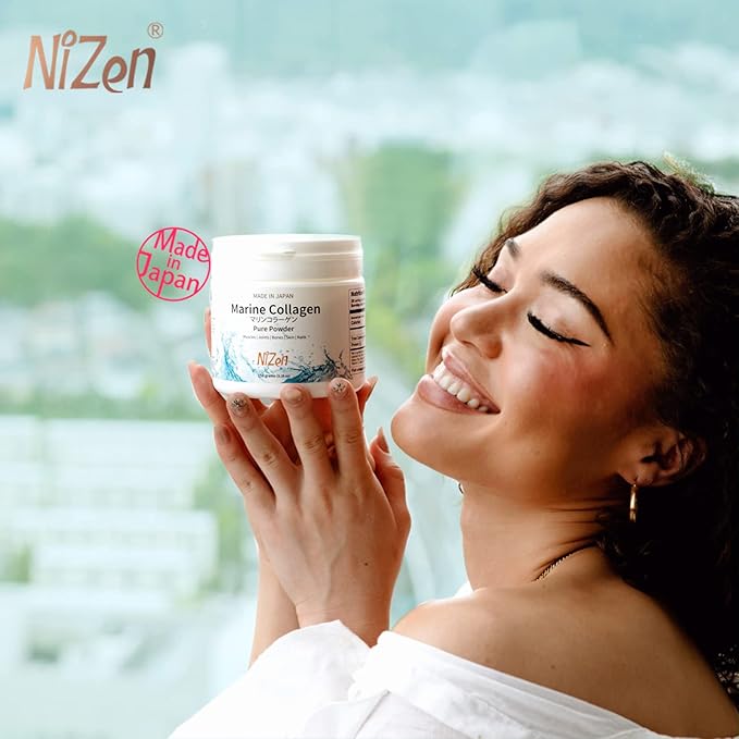 Nizen Marine Collagen Pure Powder Hydrolyzed Peptides Easy-to-Digest Amino Acids Supplement. Unflavored. Non-Clumping. Made in Japan. 5.29oz