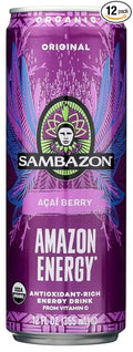 Sambazon Organic Amazon Energy Drink Original Acai Berry USDA Certified Organic Vegan Gluten Free &amp Non-GMO 12 Fluid Ounce (Pack of 12)