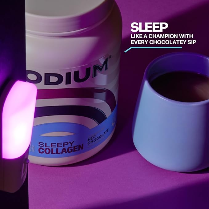 Podium Nutrition Sleepy Collagen with Melatonin Hot Chocolate 25 Servings Collagen Protein Gluten Free Soy Free