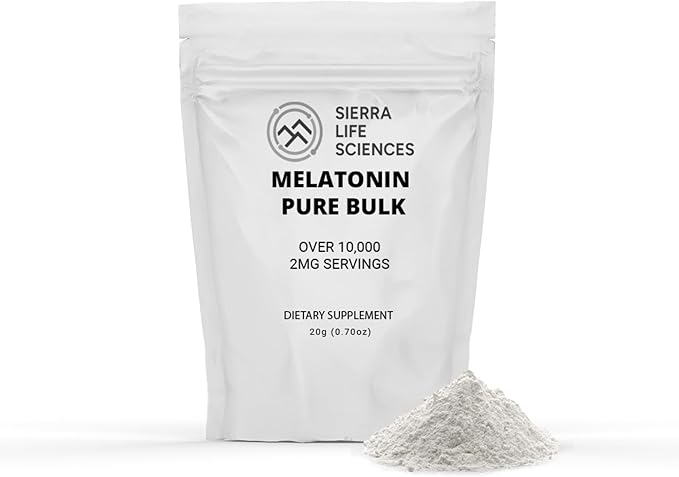 Melatonin Max Bundle | 120mg Capsules &amp Bulk Powder | Natural Sleep Aid with Custom Dosing | 10000 Servings Powder + 60 Capsules | High-Dosage Supplement