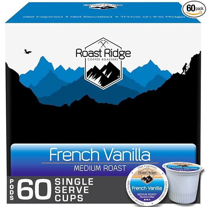 Roast Ridge Single Serve Coffee Pods for K-Cup Brewers Medium Roast French Vanilla 60 Count