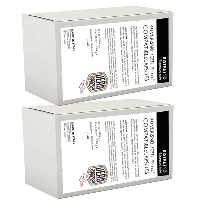 ITALIAN COFFEE FOR ESPRESSO LOVERS Italian Coffee capsules compatible with Verismo CBTL Caffitaly K-fee systems (80 pods RISTRETTO blend)