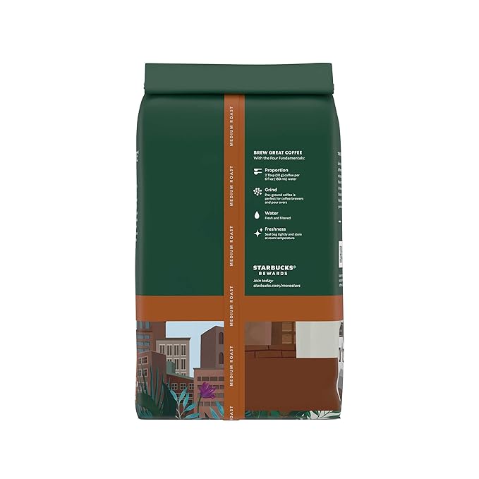 Starbucks Ground Coffee Medium Roast Hot or Iced Coffee Pike Place Roast Six 12 oz Bags