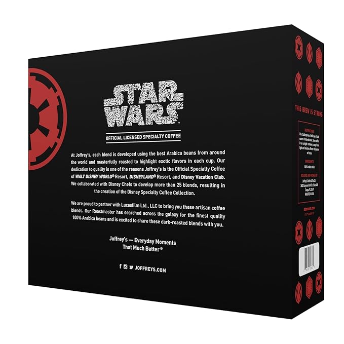 Joffrey's Coffee - STAR WARS™ Dark Side Trio Coffee Collection STAR WARS Licensed Collection Artisan Dark Roast Bold &amp Smooth Taste Brew or French Press (Ground 3-pack)