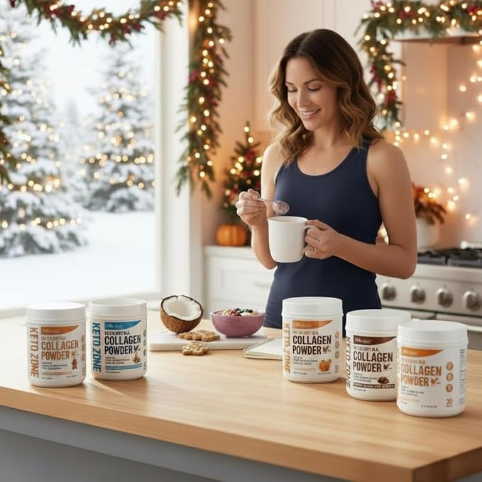 Dr. Colbert MD Hydrolyzed Collagen Powder | Pumpkin Spice Flavor | Divine Health | Type I II III Chicken &amp Marine | Hair Skin &amp Nails | Recommended in Keto Zone | 630g | 30 Servings