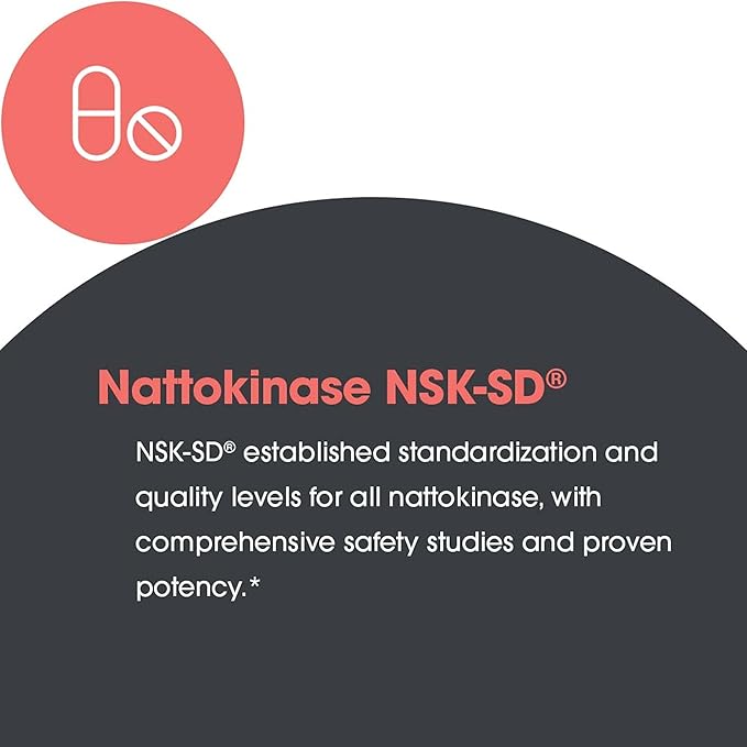 Allergy Research Group - Nattokinase Supplement NSK-SD 2000 FU 100mg - Cardiovascular/Circulatory Health - 60 Softgels