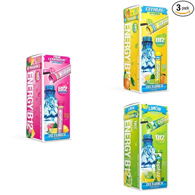 Zipfizz Healthy Energy Drink Mix Hydration with B12 and Multi Vitamins (Citrus Bundle) 60 Count