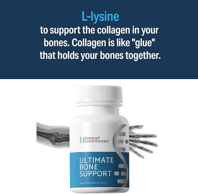 Advanced Bionutritionals – Ultimate Bone Support Supplement Strontium Silica Vitamin K2 and D3 Support Bone Health Bone Strength Non GMO Gluten Free Dairy Free Soy Free Vegan (60 Tablets)