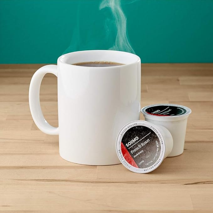 Amazon Brand - Solimo Dark Roast and Decaf Light Roast Coffee Pods Compatible with Keurig 2.0 K-Cup Brewers