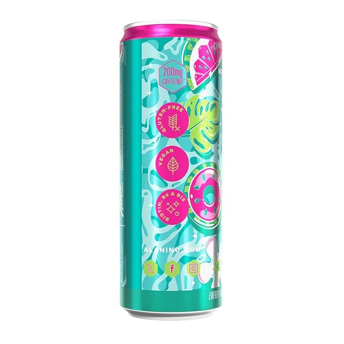 New Alani Energy Drinks Lime Slush Orange Kiss Watermelon Wave Variety Pack 0 Suger Low-Calorie Energy Boost Drinks 12 fl oz (Pack Of 6)