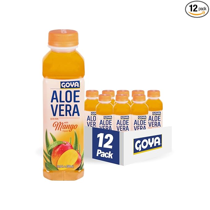 Goya Foods Aloe Vera Drink With Mango Flavor 16.9 Fl Oz (Pack of 12)
