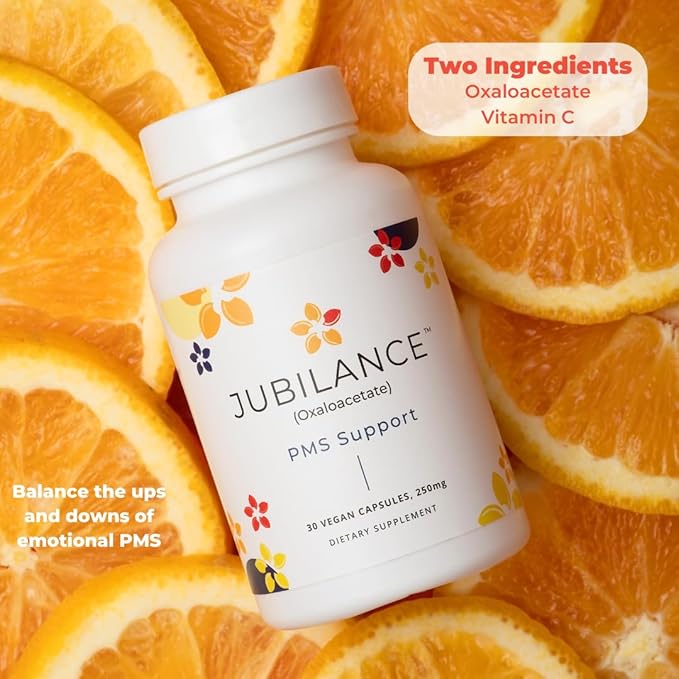 Jubilance PMS Support - Oxaloacetate PMS Relief Vitamin for Women (New Look Same Clinically Proven Formula)