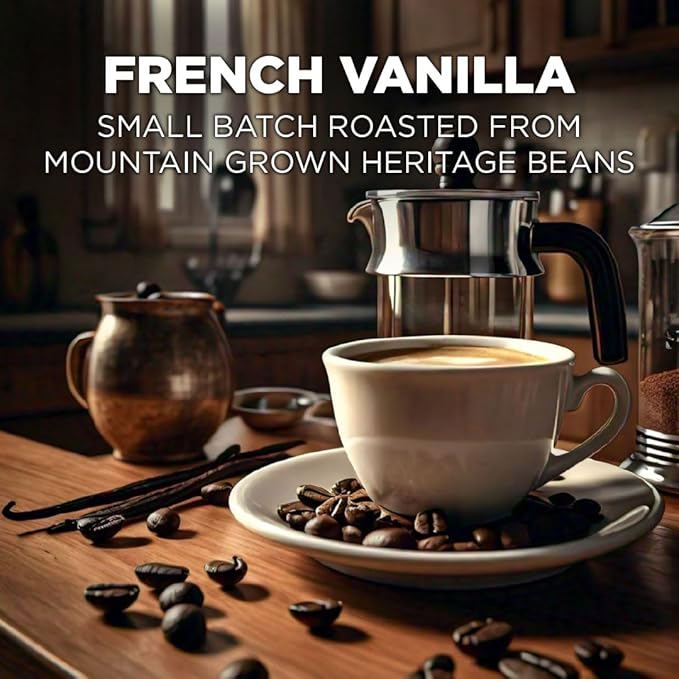 Maud's French Vanilla Coffee Pods 100 ct Medium Roast Coffee in Single Serve Pods – 100% Arabica Coffee Compatible with Keurig K Cups Maker