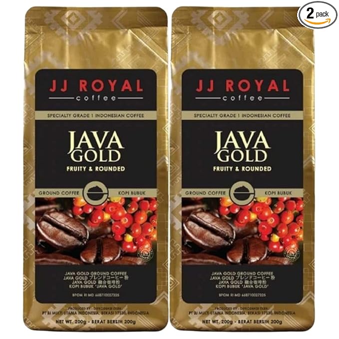 JJ Royal Coffee Java Gold 200g Ground Coffee (Pack of 2)