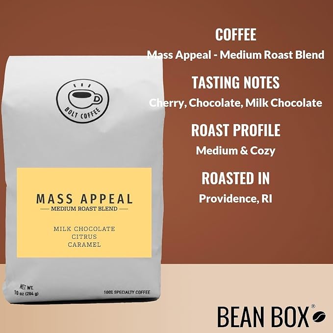 Bean Box Coffee Sampler - Roasted by Bolt 4-Pack Whole Bean Coffee Gourmet Coffee