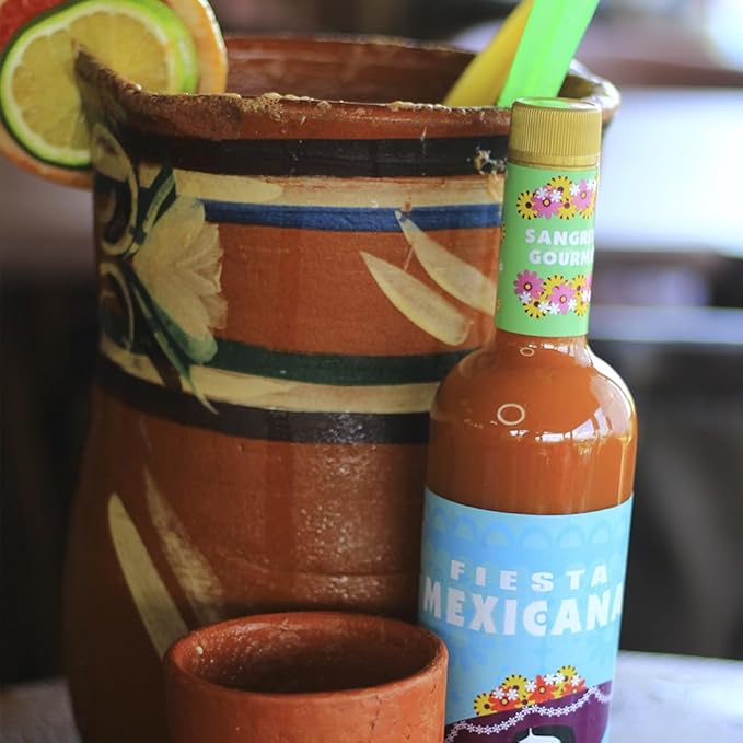 Artisan - Sangrita by Fiesta Mexicana - Traditional Recipe - 100% Natural - Orange Juice - 2536 oz (750 ml) Bottle - Alcohol Free -For All Kinds of Celebrations - Vegan