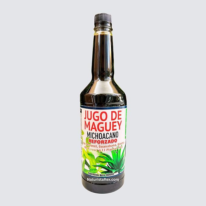 Los Viejitos Maguey Juice Michoacano REFORZADO Moronel Guanabana &amp 11 Herbs | Jugo de Maguey Reforzado Michoacano 33 oz (1 LT) Tonic Drink Dietary Supplement