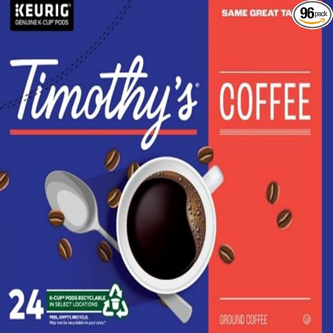 Timothy's World Coffee German Chocolate Cake K-cup for Keurig Brewers 96 Count