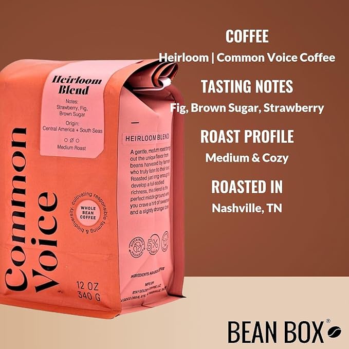Heirloom Common Voice Coffee - Roasted by 8th &amp Roast Coffee Co. - Whole Bean Coffee - 2 Pound Bag