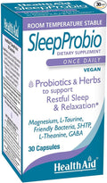HealthAid SleepProbio Vegan Sleep Support Supplement 30 Capsules Once Daily Probiotics and Herbs to Support Restful Sleep &amp Relaxation