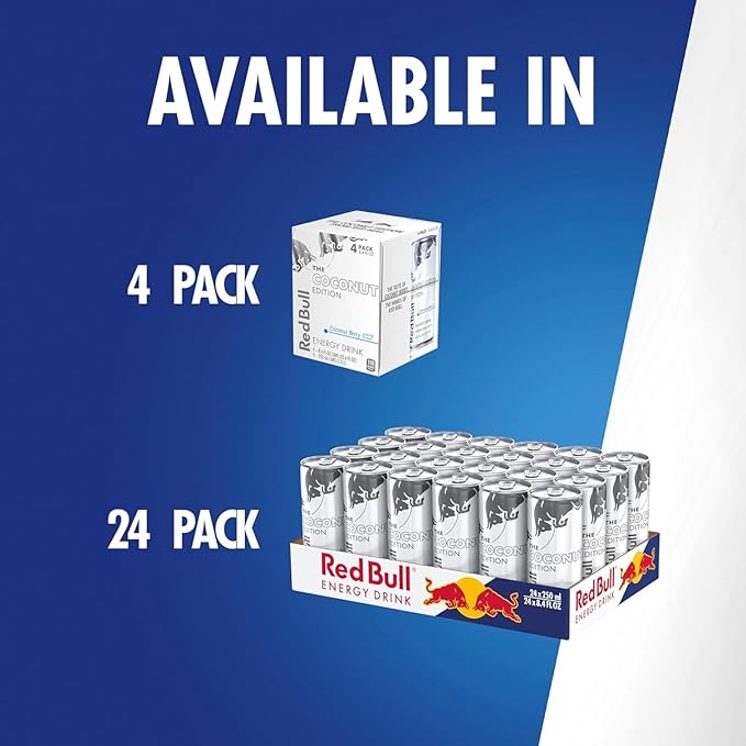 Red Bull Coconut Edition Energy Drink Coconut Berry with 80mg Caffeine plus Taurine &amp B Vitamins 8.4 Fl Oz Pack of 12 Cans