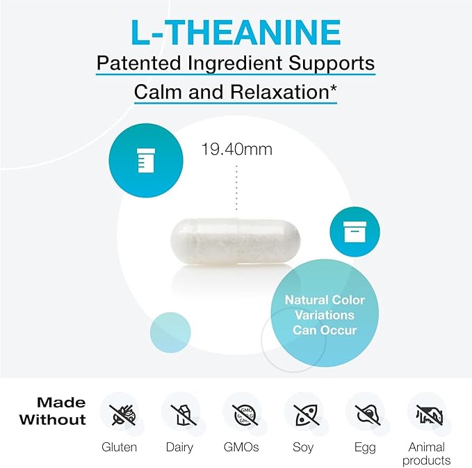 XYMOGEN L-Theanine - Patented Suntheanine L theanine 400mg Per Serving - Amino Acid Supplement to Support Calm + Relaxation Without Drowsiness Liver Health (120 Capsules)