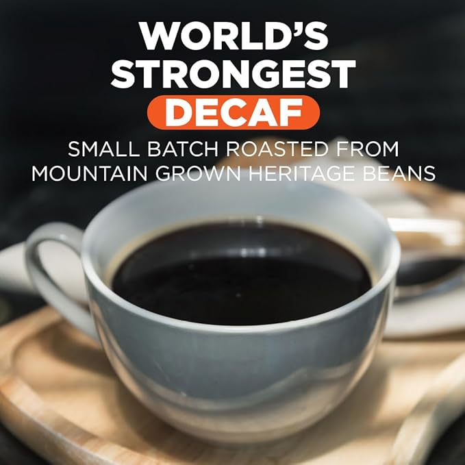 Maud's World's Strongest Decaf Dark Roast Coffee Pods 36 ct Decaffeinated Dark Roast Coffee in Single Serve Pods – 100% Arabica Coffee Compatible with Keurig K Cups Maker