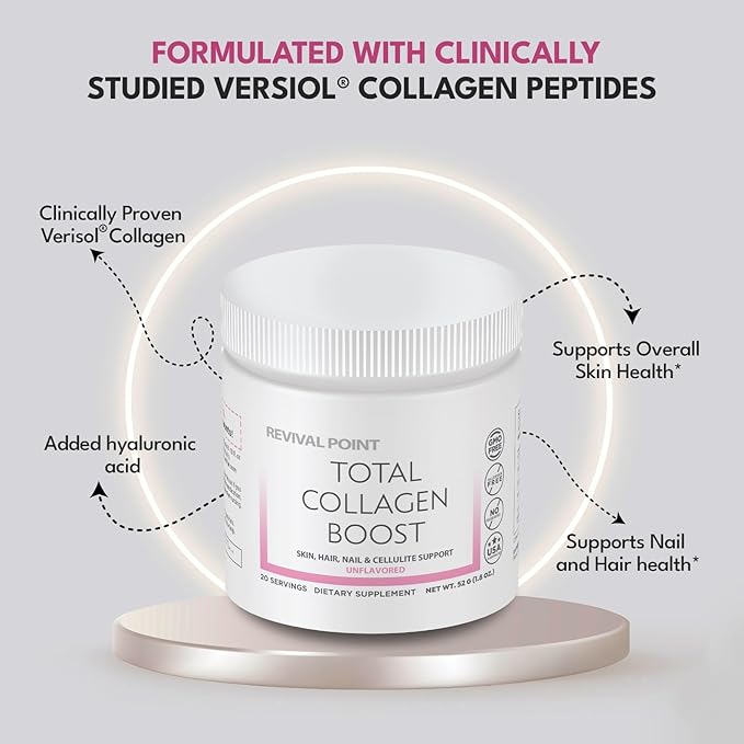 Total Collagen Boost with Verisol® Bioactive Collagen peptides Peptides Powder Hyaluronic Acid &amp Marine Collagen