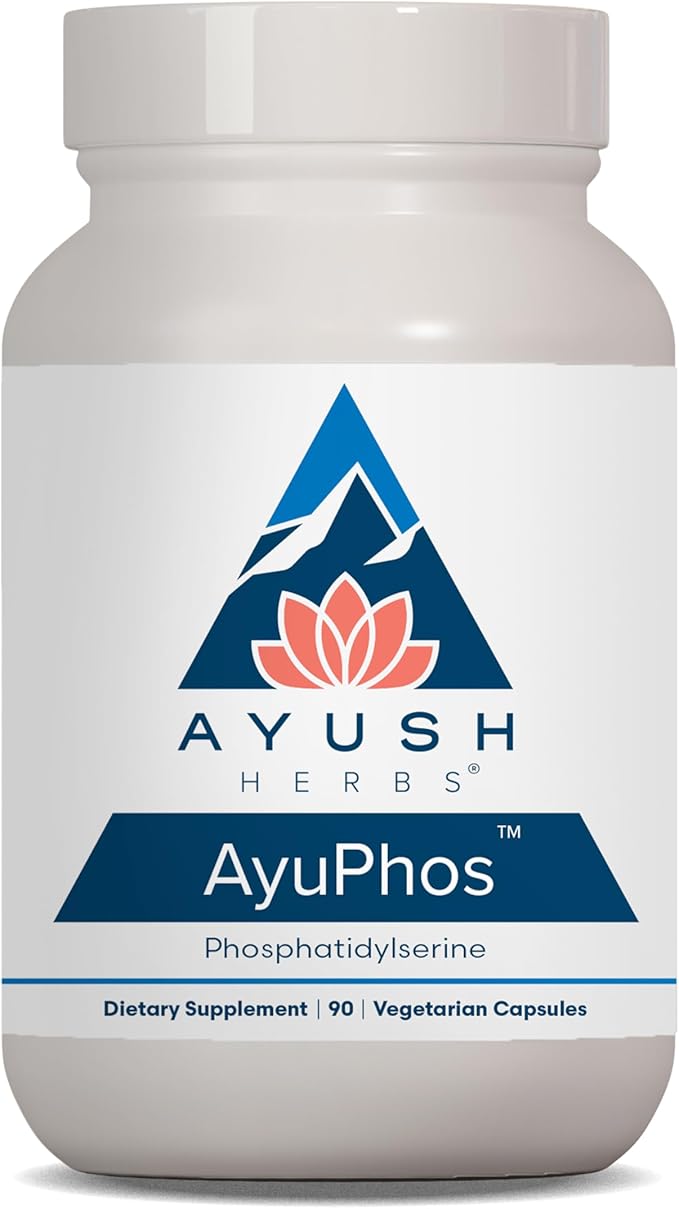 Ayush Herbs AyuPhos - Phosphatidylserine Supplement for Men &amp Women Soy-Free Phosphatidyl Serine Brain Memory &amp Cognitive Support for Adults 200mg Per Pill - 90 Vegetarian Capsules (1 Cou