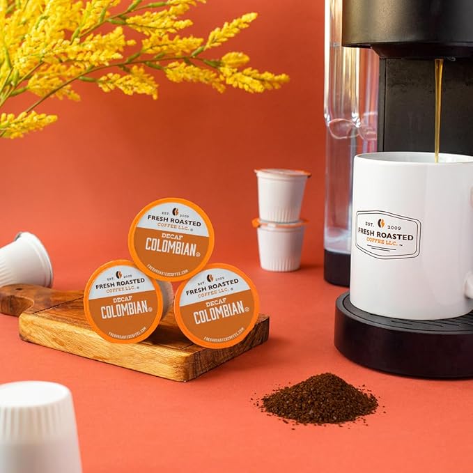 Fresh Roasted Coffee100% Colombian Decaf Kosher EA Natural Decaf K-Cup Compatible 96 Pods