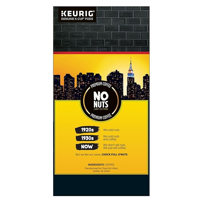 Chock Full o'Nuts Original Coffee Compatible with Keurig K-Cup Pods 32 CT (Pack of 2)