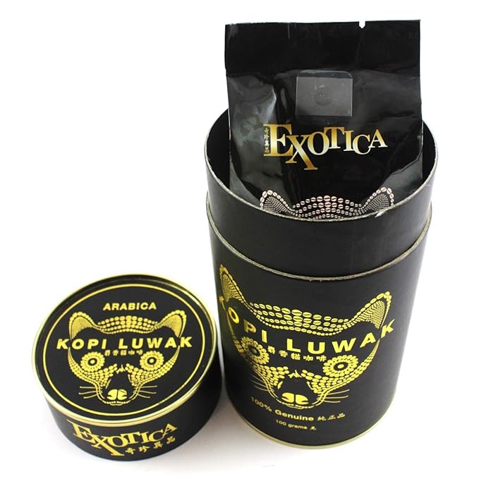 100% Wild Genuine Kopi Luwak Specialty Arabica Ground Gourmet Civet Coffee (100g)-Cruelty-free