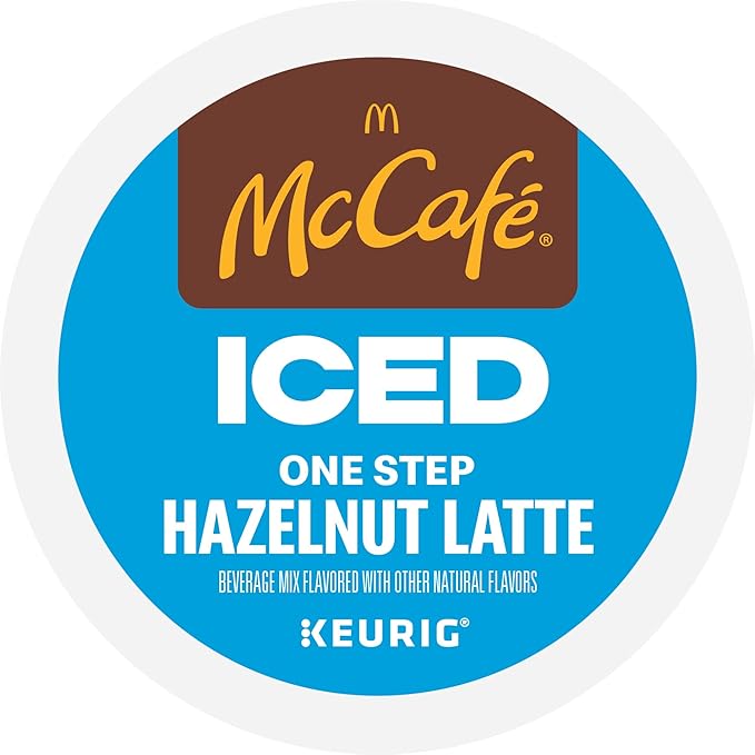 McCafe ICED One Step Hazelnut Latte Keurig Single Serve K-Cup Pods 60 Count (6 Packs of 10)