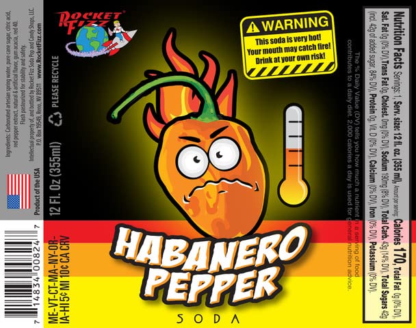 Hot Pepper Sodas | Mixed 4 Pack of Spicy Flavors | Handle the Heat | Real Cane Sugar | Includes Crazy Soda Pop Bottle Opener
