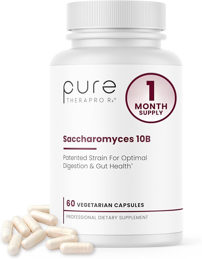 Saccharomyces Boulardii Probiotics 10 Billion CFU - Made in USA | No Fillers Patented Strain: Lynside CNCM I-3799 Probiotics for Men and Women | Pure TheraPro Rx - 60 Capsules