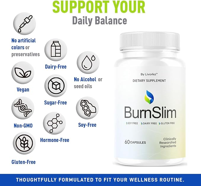 Burn Slim Capsules - Official BurnSlim Weight Pills Advanced Premium Formula Support All Natural Burn Slim Vitamin Supplement for Overall Health &amp Wellness Reviews 60 Capsules for 1 Month