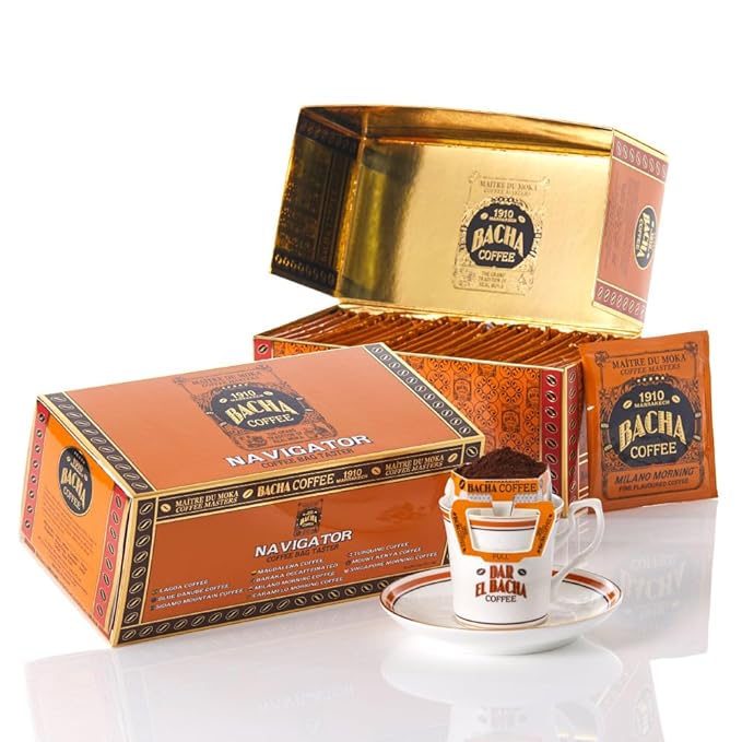 Bacha Coffee | Assorted NAVIGATOR Coffee Taster 100% Arabica Specialty Coffee Beans x25 Individually Wrapped Single Serve Filter Bags