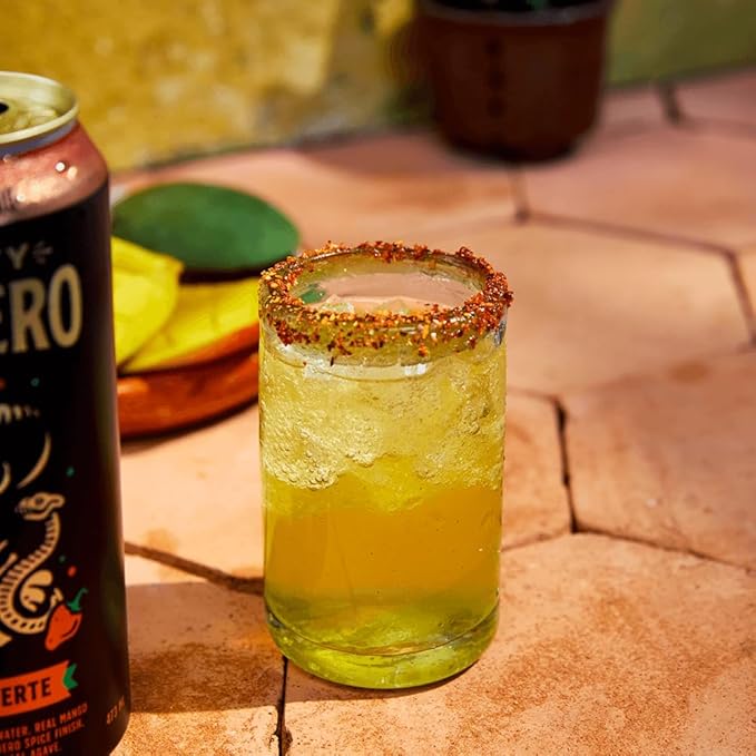 Thirsty Vaquero Mango Habanero Flavored soda (Mango Muerte) Mexican-inspired soda Real Fruit Juice &amp Savory Spices Made with Organic Agave Low Calorie Natural Juice 16 oz Cans 12-Pack